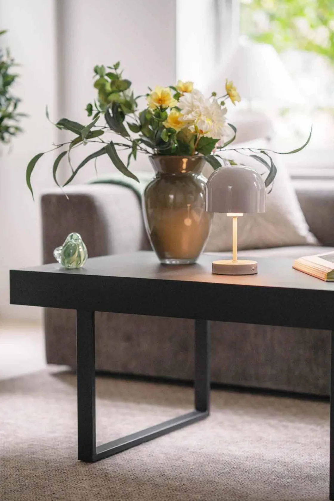 Kremmerhuset Bordlampe Napoli oppladbar 24 cm beige| Lamper