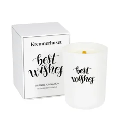 Kremmerhuset Duftlys Best Wishes hvit| Duftlys|Julelys Og Lysestaker