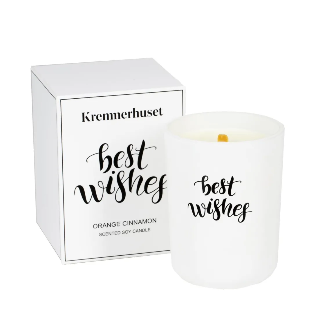 Kremmerhuset Duftlys Best Wishes hvit| Duftlys|Julelys Og Lysestaker