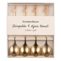 Kremmerhuset Gavepakke 4 skjeer blomst| Bestikk|Gavetips