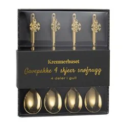 Kremmerhuset Gavepakke 4 skjeer snøfnugg| Bestikk|Juleservering