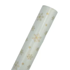 Kremmerhuset Gavepapir snøkrystall offwhite| Gaveinnpakking
