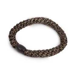 Kremmerhuset Hårstrikk Glitter sort/gull m/sort perle| Hårstrikk