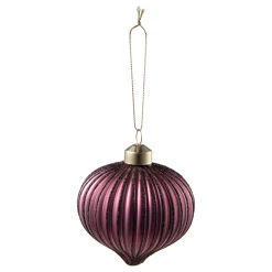 Kremmerhuset Julekule Dråpe rille burgunder| Julekuler