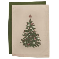 Kremmerhuset Kjøkkenhåndkle 2pk Nostalgisk tre| Kjøkkentekstil|Juletekstil