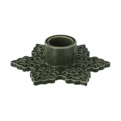 Kremmerhuset Kronelysestake Snøflak 2,7 cm grønn| Lysestaker|Julelys Og Lysestaker