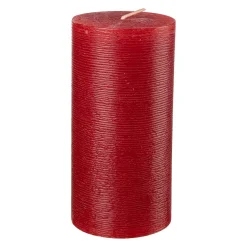 Kremmerhuset Kubbelys rustikk 14 cm julerød| Kubbelys|Julelys Og Lysestaker