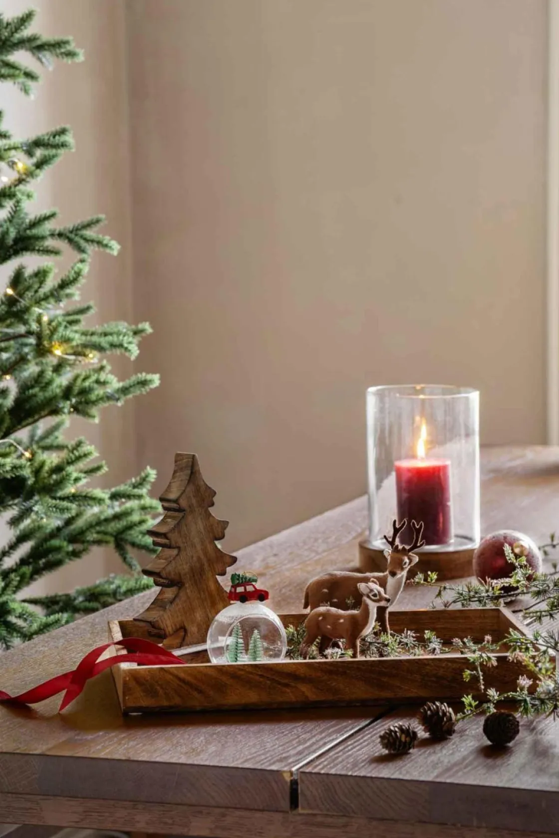 Kremmerhuset Kubbelys rustikk 9 cm julerød| Kubbelys|Julelys Og Lysestaker