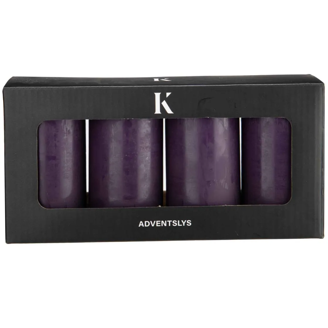 Kremmerhuset Kubbelys trekt 4-pk lilla| Kubbelys|Julelys Og Lysestaker