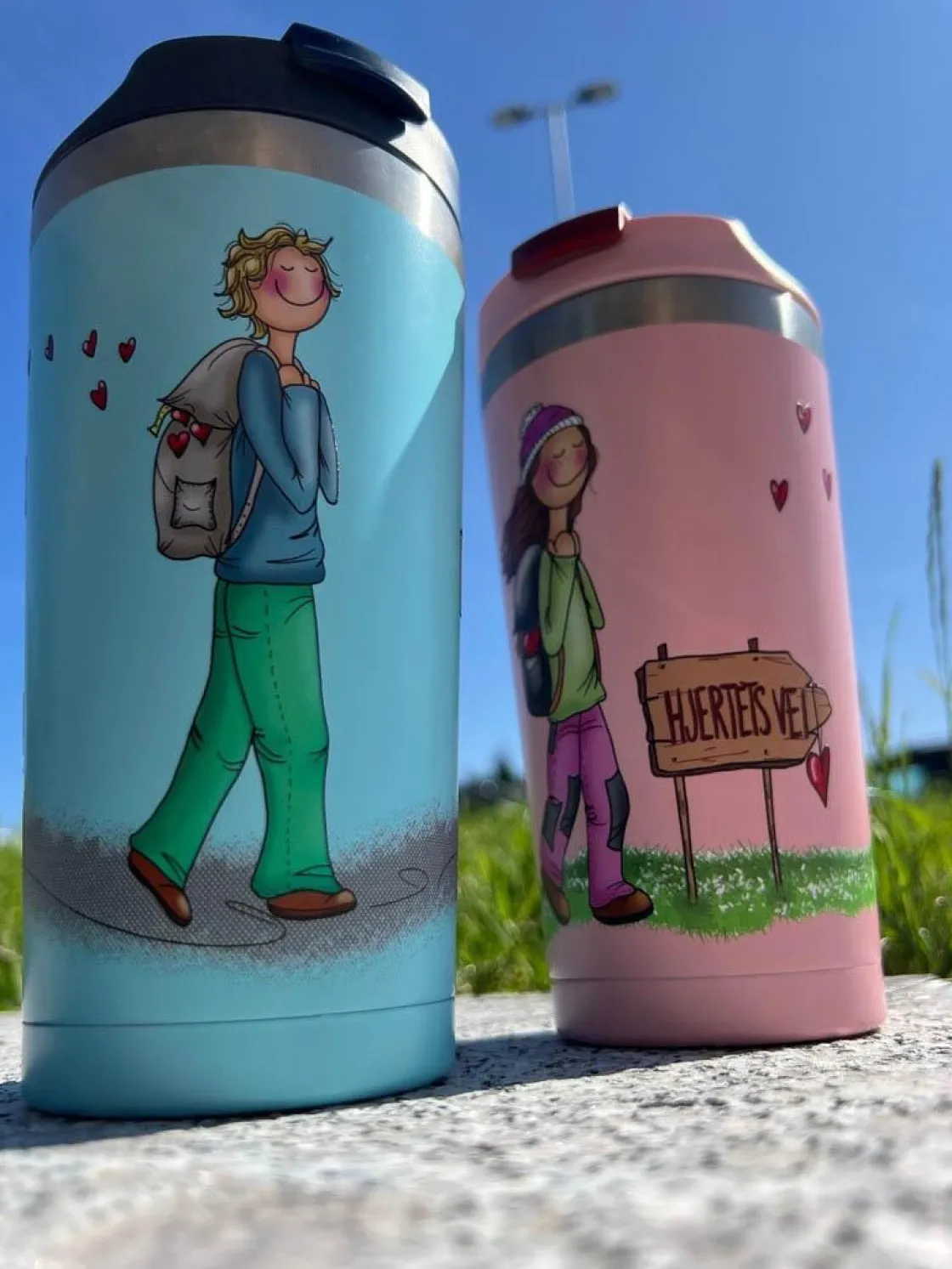 Kremmerhuset Lykketegning - Bra dag Termokopp blå| Termokopper