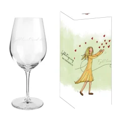 Kremmerhuset Lykketegning - Fyll livet med det som godt er, Rødvinsglass 62 cl| Glass