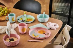 Kremmerhuset Lykketegning - God morgen/ God natt Barnesett 35 cl blå| Servering|Servise