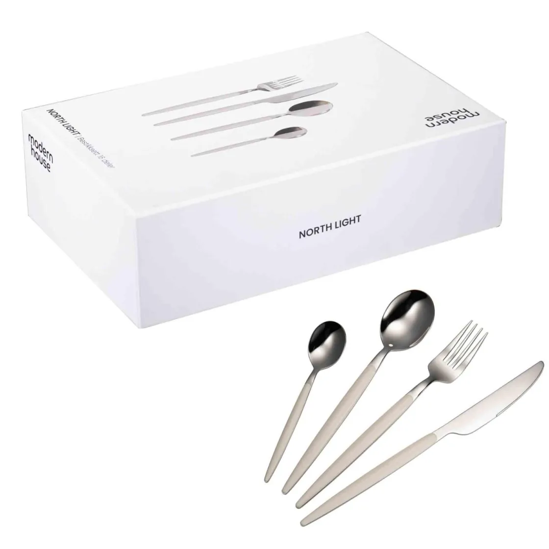 Kremmerhuset Modern House - North Light Bestikksett 16 deler hvit| Bestikk
