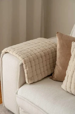 Kremmerhuset Pledd Faux fur ruter 130x170cm| Pledd