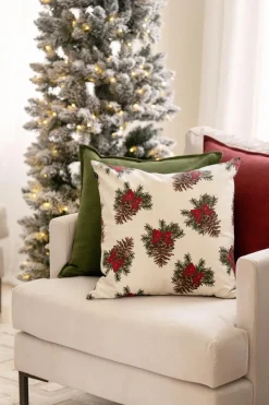 Kremmerhuset Putetrekk Herringbone 48x48cm rød| Putetrekk|Juletekstil