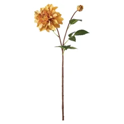 Kremmerhuset Stilkblomst Dahlia 70 cm oker| Kunstige Blomster