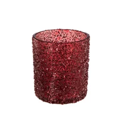 Kremmerhuset Telysholder Glitter 8 cm rød| Lykter|Julelys Og Lysestaker